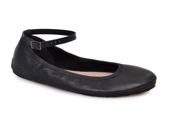Black Ballet Flat with Strap