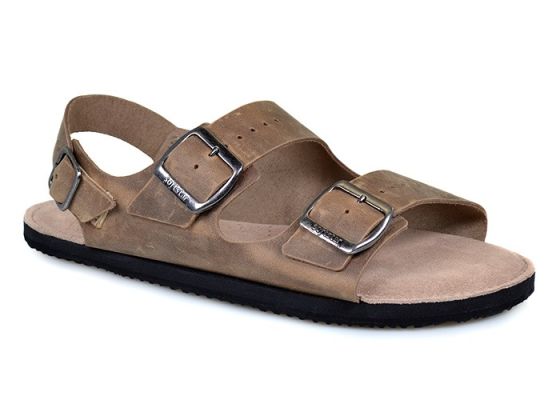 brown oiled leather sandal